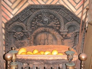 Beautiful fireplace in the beach suite at Villa La Saudade