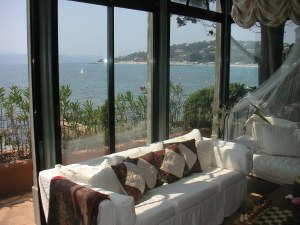 Spacious summer lounge room with a view to Saint Tropez
